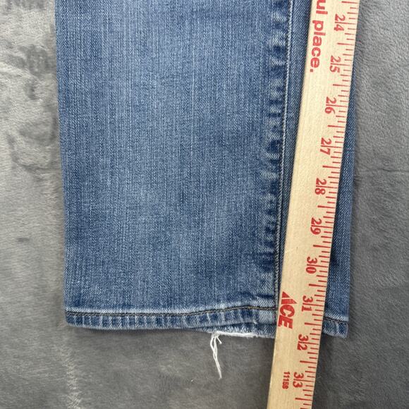 Gap 1969 Easy Straight Distressed Jeans Women's Size 29 Light Faded Blue‎ - Picture 8 of 9